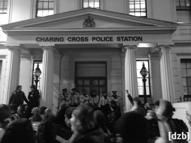 In front of Charing Cross Police Station